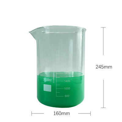 Glass Measuring Laboratory Beaker 3000ml Bottle Media Reagent yang dapat disesuaikan