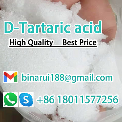 Cas 147-71-7 D-Tartaric acid C4H6O6 Asam tartaric aditif makanan